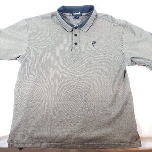 Vintage Ashworth Men's Golf Polo‎ Tan/Black Hairline Stripe Short Sleeve Size XL